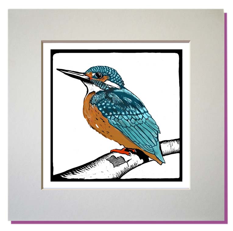 small mounted print kingfisher